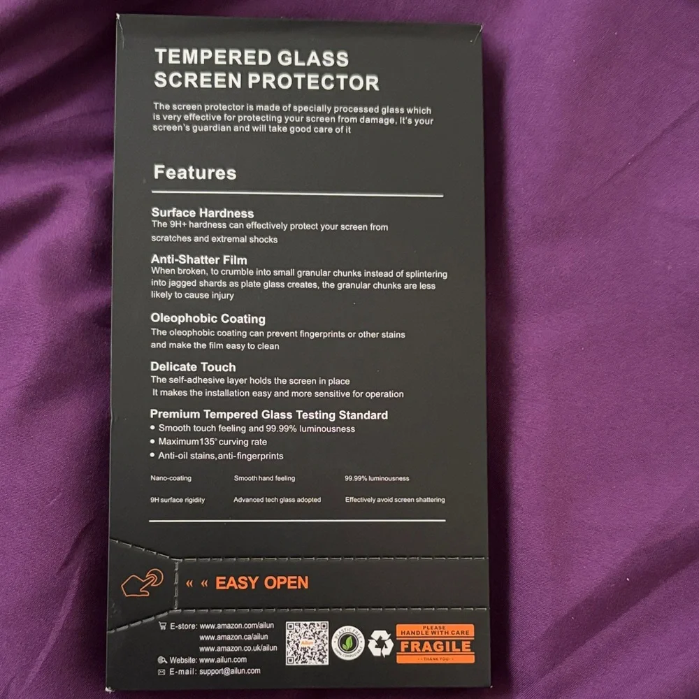 Ailun Glass Screen Protector - 2 in package